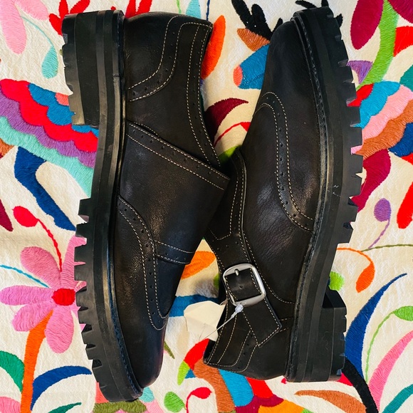 Free People Rare Black Oxford Shoes - Picture 3 of 12